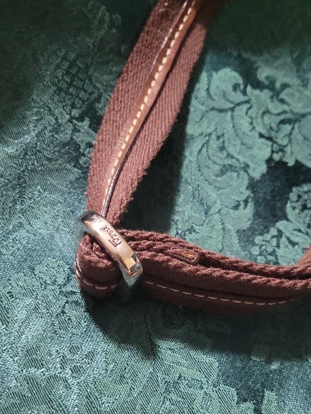 Fossil Stylish Brown Patterned Crossbody Bag EUC